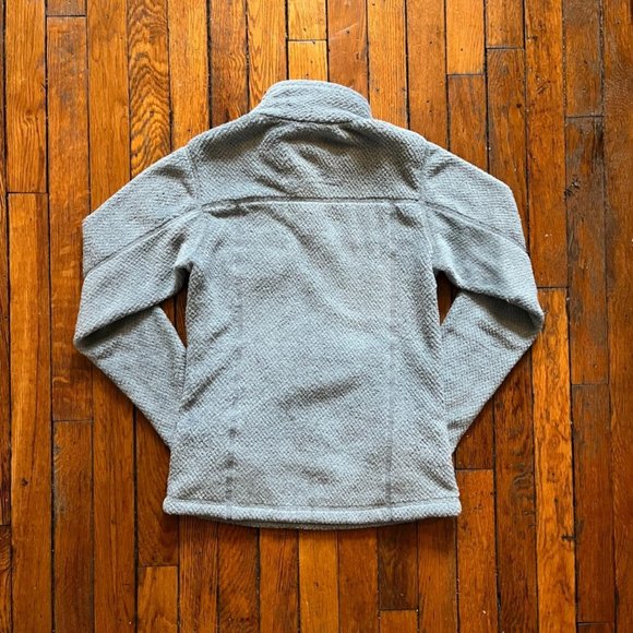 Patagonia Re-Tool Womens Light Grey Pink Snap Button‎ 1/4 Zip Fleece Jacket - Picture 3 of 4